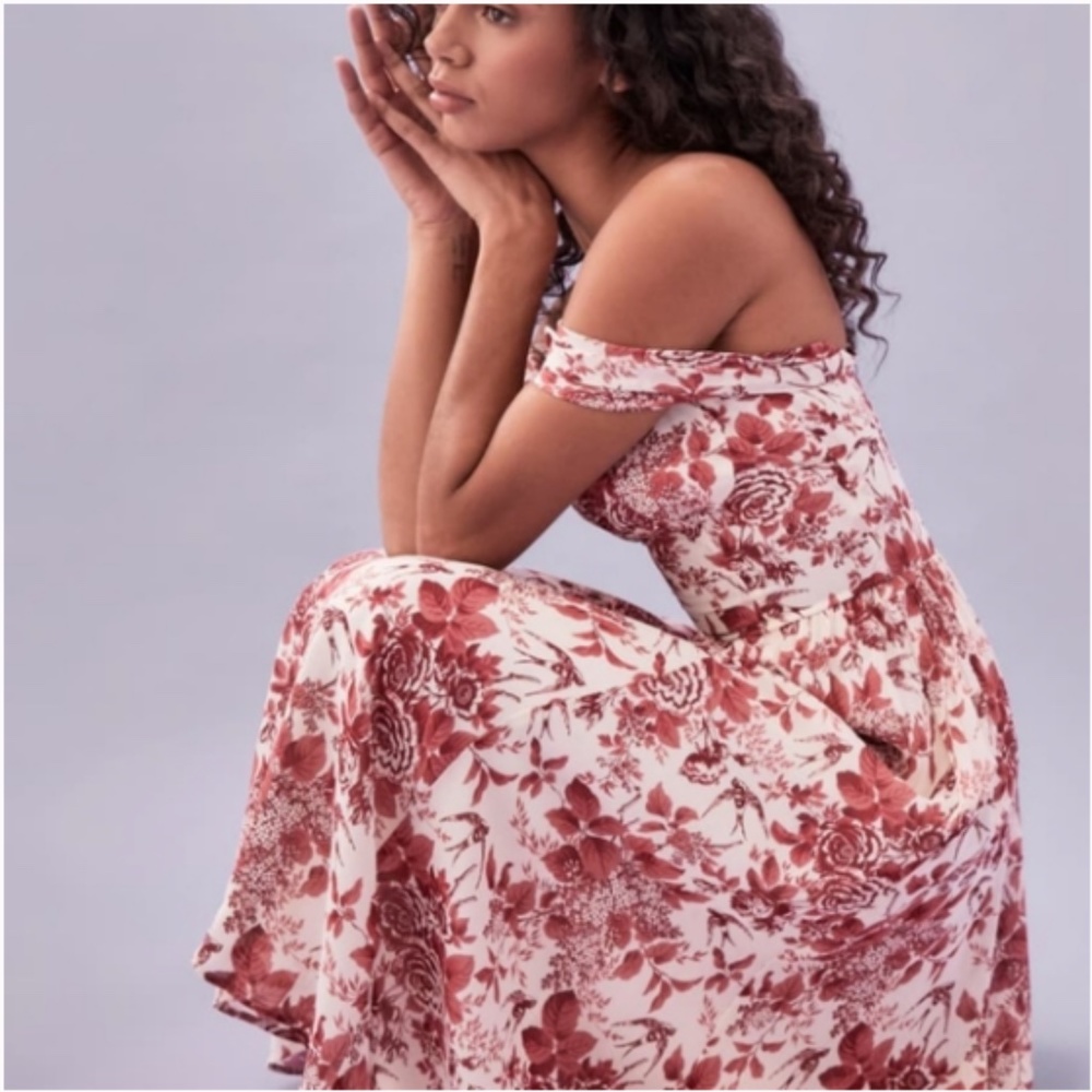 Reformation Violet Toile De Jouy Midi Dress 2 NWOT - Picture 2 of 11